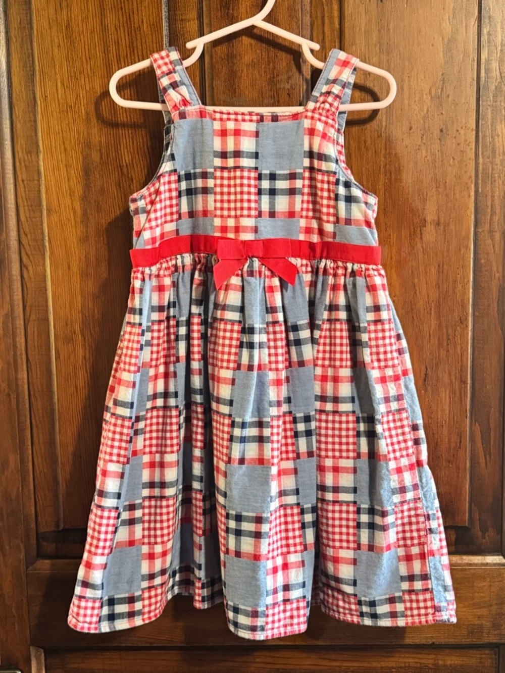 Gymboree Red White & Blue Patchwork Dress Size 5